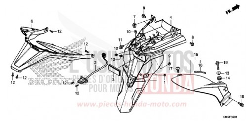 REAR FENDER/LICENSE LIGHT (NSS125ADK) NSS125ADK de 2019